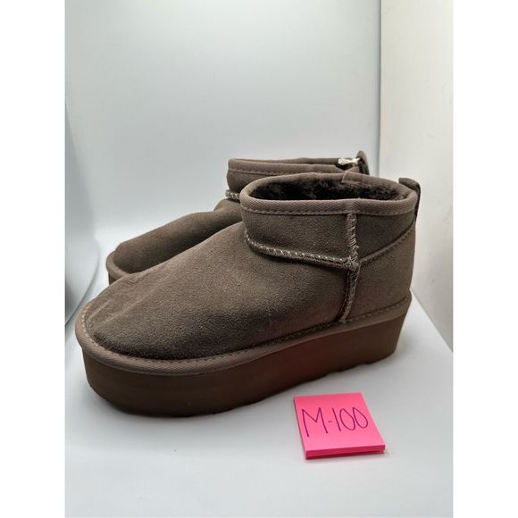 CUSHIONAIRE Women's Genuine Suede pull on platform boot +Memory Foam 6 TAUPE - Picture 3 of 7